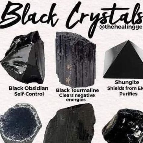 Belneus on Instagram: "Black Crystals, from @thehealinggem  Black crystals are often associated with protection, grounding, and transformation in witchcraft. Some commonly used black crystals include black tourmaline, obsidian, onyx, and black agate. These crystals are believed to absorb negative energy, provide psychic protection, and aid in spiritual growth and inner reflection. They can be used in rituals, spells, or carried as talismans to ward off negativity and promote balance and stability." Psychic Protection, Crystal Healing Stones, Black Agate, Black Tourmaline, Black Crystals, Spiritual Growth, Healing Stones, Crystal Healing, Tourmaline