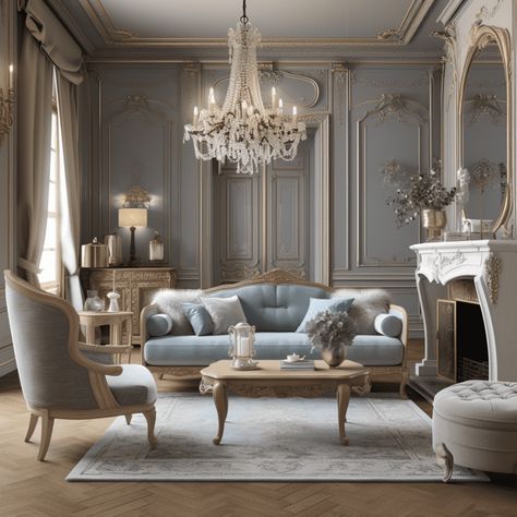 French Design Living Room, House Interior Elegant, Classical French Interior, French Interior Design Parisian Style Master Bedrooms, French Villa Interior Design, French Chateau Dining Room, Lavish Interior Design, French House Design Interiors, Chateau Style Interior