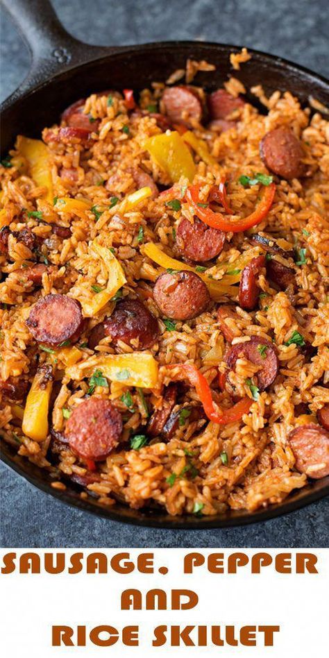 Easy Sausage Recipes, Smoked Sausage Recipes, Sausage Dinner, Resepi Biskut, Crockpot Chicken And Dumplings, Kielbasa Recipes, Rice Skillet, Easy Crockpot Chicken, Sausage Dishes