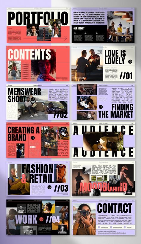 Bold typography film portfolio is a modern take on the classic presentation. It features clean lines, minimal design, and striking visuals that will help you stand out from the Film Portfolio, Cv Inspiration, Ppt Template Design, Presentation Slides Design, Presentation Design Layout, Page Layout Design, Proposal Design, Portfolio Template Design, Portfolio Presentation