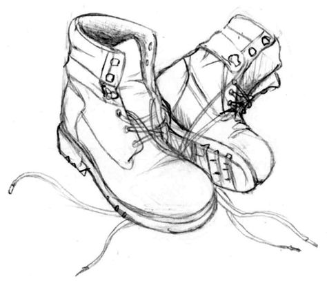 Walking Boots Drawing, Work Boot Tattoo, Inktober 2024 Boots, Work Boots Drawing, Hiking Boot Drawing, Boots Art Drawing, Army Boots Drawing, Hiking Boots Drawing, Combat Boots Drawing