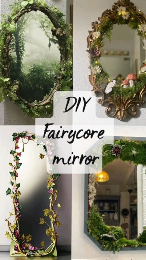 Mushroom Mirror, Fairy Bedroom, Fairy Room, Tanah Liat, Diy Fairy, Cute Bedroom Decor, Home Decor Vintage, Dream Room Inspiration, Deco Floral