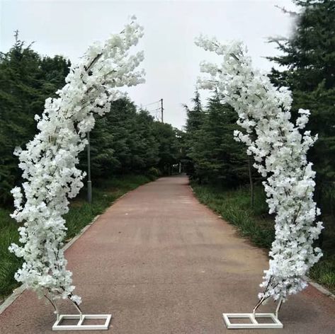 Cherry Blossom Arch, Fake Flower Garland, Moon Arch, Arch Door, Floral Archway, Wedding Ceremony Arch, Cherry Flower, Flower Circle, Fake Flower