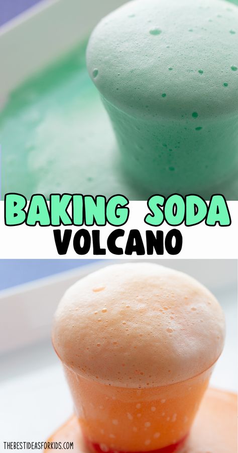 Baking Soda Volcano, Baking Soda Experiments, Science Experiments Kids Preschool, Volcano Experiment, Science For Toddlers, Baking Soda Benefits, Preschool Science Activities, Summer Science, Diy Science Experiments