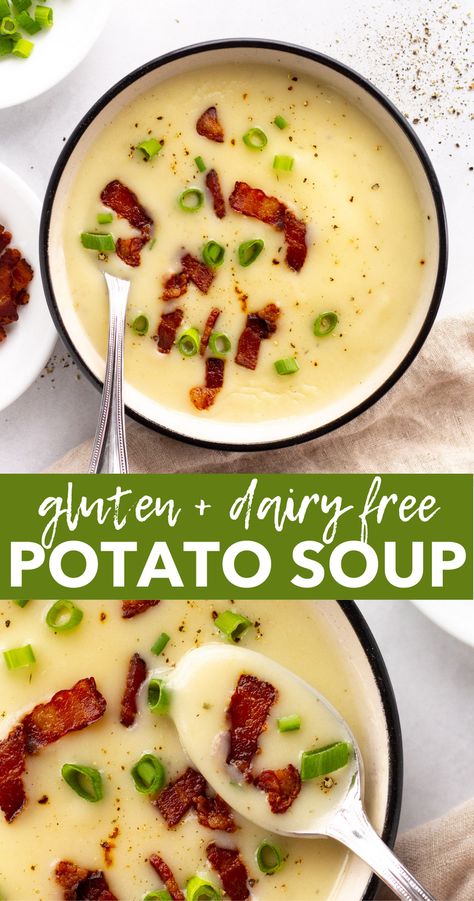 Whole 30 Baked Potato Soup, Dinner Idea Dairy Free, Lunch Ideas For Work Dairy Free, Gluten Free Dairy Free Superbowl Food, Easy Soups Dairy Free, Egg And Dairy Free Dinner Recipes, Creamy Soup Dairy Free, Nondairy Potatoe Soup, Gluten Free Dairy Free Broccoli Soup