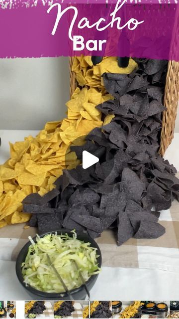 Kitchen Island Nacho Bar, Nacho Bar Ideas Parties, Build Your Own Nachos Bar, Nacho Bar On Island, Nacho Table Display, Nacho Bar Toppings List, Nacho Cheese Fountain Bar, Nacho Bar Ideas, Nacho Bar Party