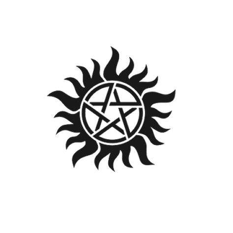 Supernatural Anti Possession Tattoo, Spn Tattoo, Dean Tattoo, Anti Possession Tattoo, Supernatural Symbols, Pentagram Tattoo, Protection Tattoo, Supernatural Bloopers, Supernatural Tattoo