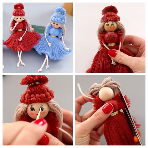 Diy Yarn Dolls, Wire Dolls, Paper Roll Crafts Diy, Metdaan Diy, Dolls Handmade Diy, Diy Dolls, Wool Dolls, Yarn Dolls, Bendy Doll