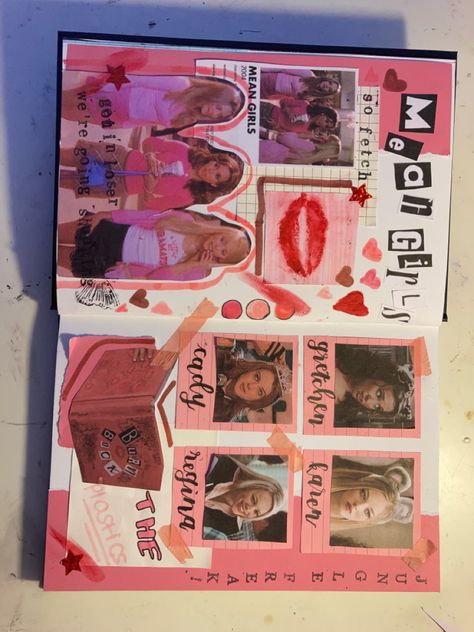 Mean Girls Party, Mean Girls Burn Book, Movie Journal, Mean Girls Movie, Scrapbook Cover, Money Bouquet, Bulletin Journal Ideas, Memory Journal, Scrapbook Book