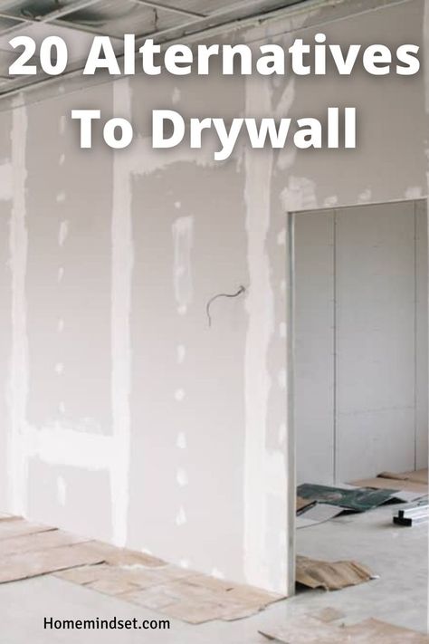 Want to know the alternatives to drywall? In this complete guide, well give you the top 20 list plus so much more. How To Put Up Walls In Basement, Basement Drywall Alternative, Wall Building Ideas, Finishing Basement Walls Without Drywall, Paneling For Basement Walls, How To Build A Wall In Basement, Basement Wall Options, How To Hang Sheetrock On Walls, Alternatives To Drywall Ceilings