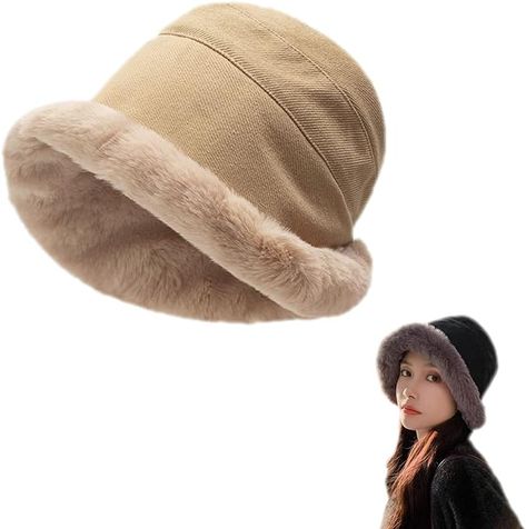 Jfxgjuv Extraordal Plus Velvet Thickened Fisherman Hat Women Winter Plush Bucket Hat Warm Solid Color Faux Fur Fisherman Cap (Khaki) at Amazon Women’s Clothing store Fuzzy Bucket Hat, Rabbit Hat, Faux Fur Bucket Hat, Wooly Hats, Stocking Cap, Winter Hats For Men, Fleece Hat, Hat Women, Cotton Hat