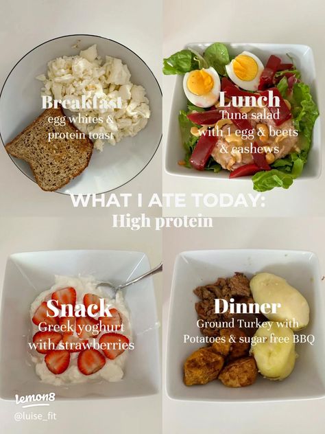 High Protein Meal Inspo!! | Gallery posted by Luise Börner | Lemon8 Diet Breakfast Aesthetic, Egg And Yogurt Breakfast, Healthy Toast Aesthetic, Tuna Salad Toast, Dinner Healthy Aesthetic, Healthy Tuna Breakfast, Healthy Egg Breakfast Aesthetic, Eggs And Yogurt, Healthy Lunch Ideas With Tuna