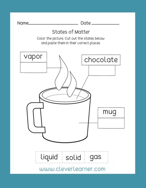 States of Matter: Solid Liquid Gas Free Preschool activity worksheets for children. #preschool #science #worksheets #teachers #kindergarten Matter Science Experiments, Matter Experiments, Matter For Kids, Free Preschool Activities, Matter Activities, Solid Liquid Gas, States Of Matter Worksheet, Matter Worksheets, 1st Grade Science