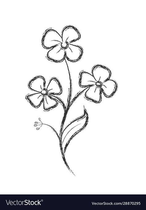 Flower Easy To Draw, Flower Easy Sketch, Preppy Flower Drawing, Easy Flowers Draw, Easy Sketches Flowers, Sticky Note Drawings Doodles Easy, Simple Drawing Of Flowers, Flowers Sketch Easy, Small Flower Sketch