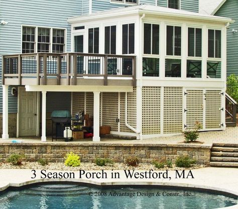 storage+under+deck+ideas | Deck & Hip Roof 3 Season Porch - 3 & 4 Season Rooms Photo Gallery ... All Season Porch, Under Deck Storage, Hardscape Patio, Sunroom Remodel, 3 Season Porch, Deck Remodel, Three Season Porch, 3 Season Room, 4 Season Room