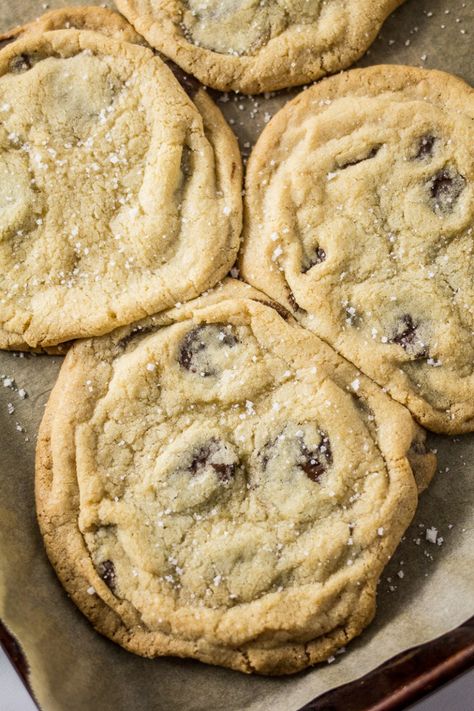 Ina Garten's Giant Crinkled Chocolate Chip Cookies - Lilies and Loafers Mary Berry Chocolate Chip Cookies, Food Network Chocolate Chip Cookies, Ina Garten Chocolate Chip Cookies, Giant Crinkled Chocolate Chip Cookies, Cholate Chip Cookies, Bakery Chocolate Chip Cookies, Crispy Chocolate Chip Cookies, Giant Chocolate Chip Cookie, Keto Baking