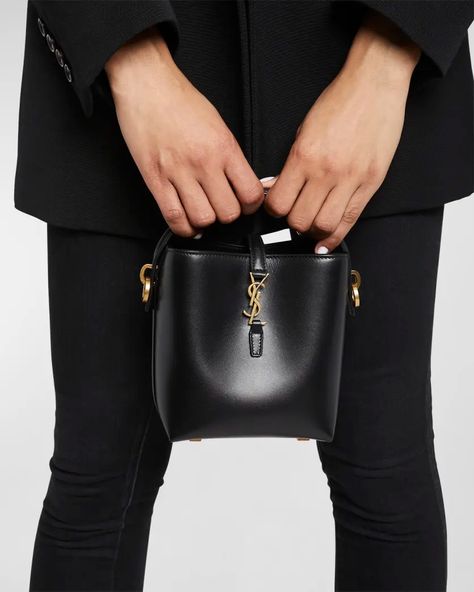 Saint Laurent Le 37 Mini YSL Bucket Bag in Smooth Leather | Neiman Marcus Ysl Bag 2022, Ysl Small Bag, Ysl Le 37, Ysl Cassandra Mini, Ysl Mini Bag, Ysl Bucket Bag, Luxury Mini Bag, Delvaux Bag, Mini Designer Bags