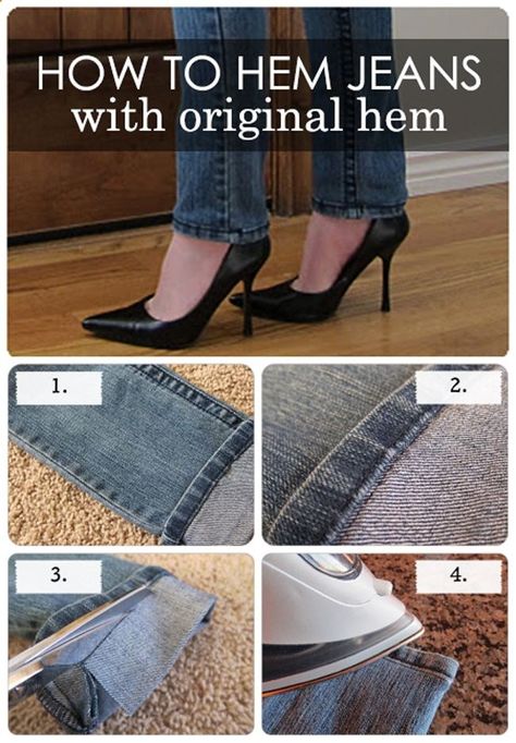 Complete Guide on How to Hem Jeans with original hem - Yes Missy This is genius! - your-craft.org Hem Jeans With Original Hem, Sew Jeans, Hemming Jeans, Jeans Tutorial, Original Hem, Sewing Alterations, Diy Vetement, Jeans Diy, Hem Jeans