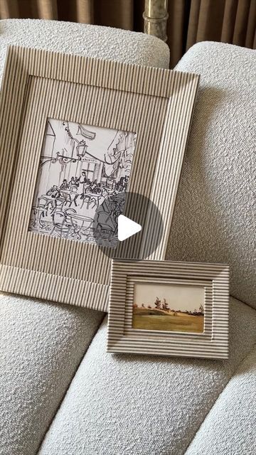 Lone Fox by Drew Michael Scott on Instagram: "Okkkk, so wrapping frames & mats in fabric is ABSOLUTELY my new favorite project! It adds so much extra interest to a print, photo or piece of art 🤩 Would you give this project a go? #diy" Fabric Photo Frames Diy, Fabric Covered Frames Diy, Fabric Frames Diy, Upcycle Photo Frames, Print Photo On Fabric, Wallpaper In A Frame, Framing Fabric Wall Art Ideas, Fabric Wrapped Frame, Diy Fabric Frame