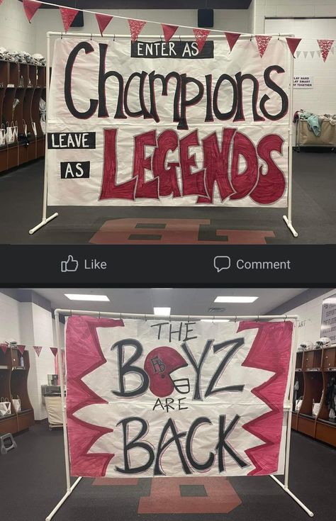 High School Football Game Poster Ideas, First Football Game Poster Ideas, Pep Rally Banner Ideas, Creative Football Posters, Senior Night Football Run Through Signs, Cheer Tryout Posters, Hoco Football Banners, Western Pep Rally Ideas, Homecoming School Spirit Ideas