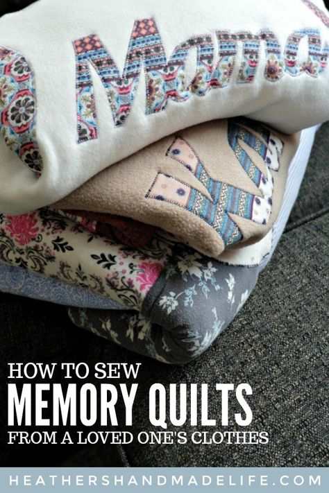 Karen Memory Quilts From Clothes, Memory Clothes, Memory Pillow From Shirt, Memory Diy, Clothing Keepsake, Memory Projects, Memory Blanket, Memory Quilts, Tshirt Quilt