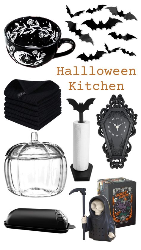 Simple & Elegant Home Kitchen products to decorate for Halloween.They all are amazon products with their affiliate links Decorate For Halloween, Jack Lantern, Kitchen Elegant, Goth Decor, Elegant Home, Black Halloween, Amazon Products, Kitchen Products, Elegant Homes