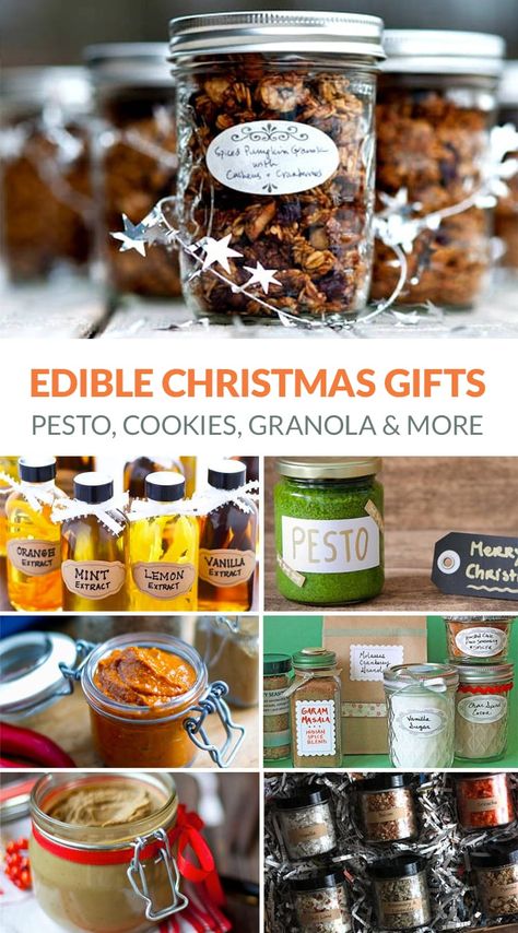 Edible Gifts Homemade, Edible Gift Ideas, Diy Edible Gifts, Edible Ideas, Edible Christmas Gifts, Gifts Homemade, Diy Food Gifts, Diy Edible, Homemade Food Gifts