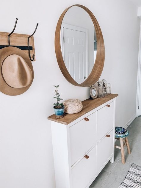 13 Best IKEA Entryway Hacks You Can't Miss [2019] | The Mummy Front Ikea Shoe Rack, Ingangs Decor, Cabinet Hack, Ikea Shoe Cabinet, Apartemen Studio, Vstupná Hala, Ikea Entryway, Ikea Shoe, Easy Ikea Hack