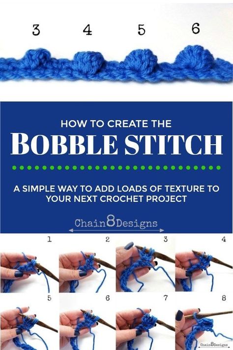 Bubble Crochet Stitch, Bobble Stitch Crochet Blanket, Bobble Stitch Tutorial, Bobble Stitch Crochet, Bobble Crochet, Crochet Bobble, Crochet Stitches Guide, Stitch Tutorial, Bobble Stitch