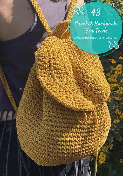 43 Crochet Backpack Pattern For Girls | Free Crochet Patterns Cute Crochet Backpack Free Pattern, Crochet Pattern Backpack, Free Backpack Crochet Patterns, Crochet Hiking Bag, How To Crochet A Backpack, Cool Crochet Projects Free, Crocheted Backpack Patterns Free, Crochet Yarn Bag Pattern Free, Cute Crocheted Bags