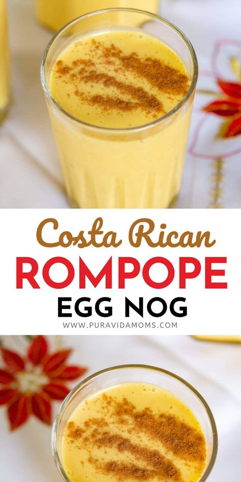 Egg Nog Cocktail, Rompope Recipe, Costa Rican Desserts, Christmas Fiesta, Sweet Cocktail, Costa Rican Food, Milk And Sugar, Punch Drinks, Sweet Cocktails