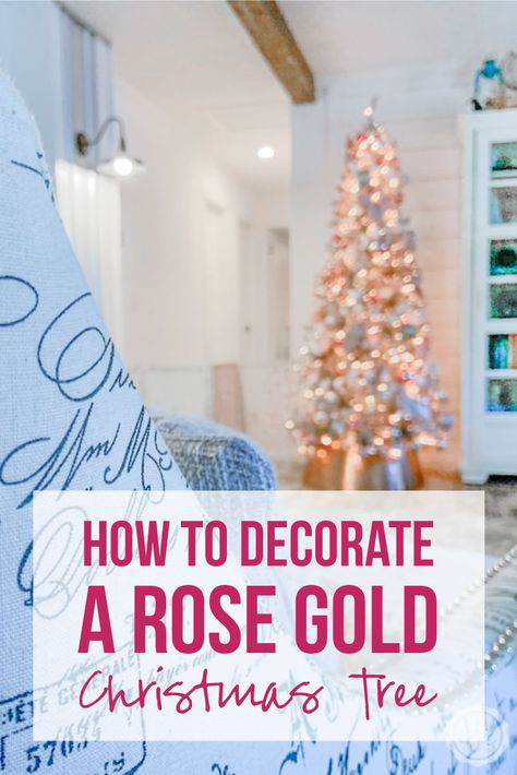 Rose Gold Tinsel Christmas Tree, Gold Christmas Tree Theme, Gold Tree Decorations, Christmas Tree Roses, Silver Tinsel Tree, Pink Christmas Tree Decorations, Rose Gold Christmas Tree, Rose Gold Christmas Decorations, White Artificial Christmas Tree