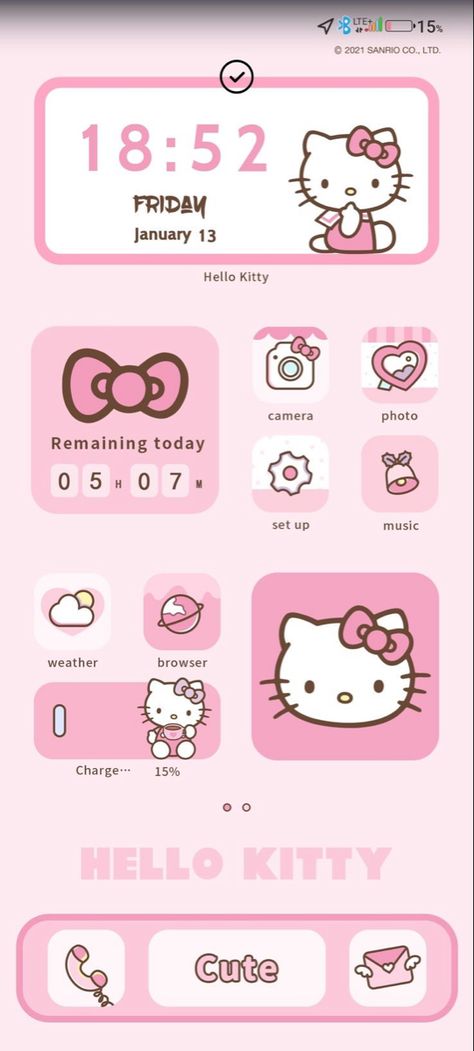 Hello Kitty Homescreen Layout, Hello Kitty Wallpaper Ipad, Hello Kitty Homescreen, Pink Hello Kitty Wallpaper Iphone, Hello Kitty Theme, Newest Iphone, Ipad Homescreen, Cat App, Kitty Theme