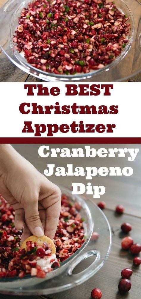 Quick Thanksgiving Recipes, Cranberry Jalapeno Dip, Jalapeño Dip, Cranberry Jalapeño, Best Christmas Appetizers, Best Holiday Appetizers, Thanksgiving Appetizer, Jalapeno Dip, Christmas Appetizer