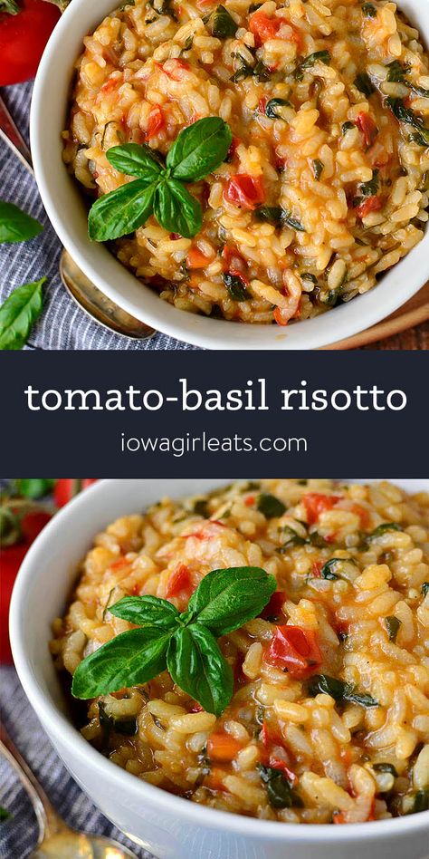 Basil Risotto, One Pan Recipe, Risotto Recipes Easy, Risotto Dishes, Pan Recipe, Basil Recipes, Rice Side Dishes, Risotto Recipes, Paula Deen