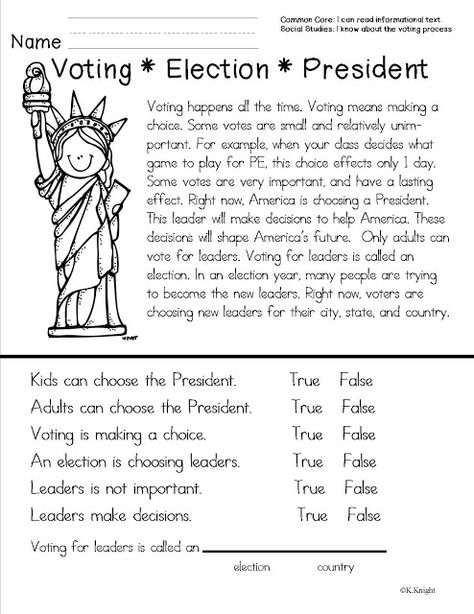 Mock Election Freebie- Yes Please- From Teacher to the Core Kindergarten Social Studies Worksheets, Social Studies Printables, 7th Grade Social Studies, Third Grade Social Studies, 3rd Grade Social Studies, Geography Worksheets, Homeschool Lessons, Kindergarten Social Studies, History Worksheets