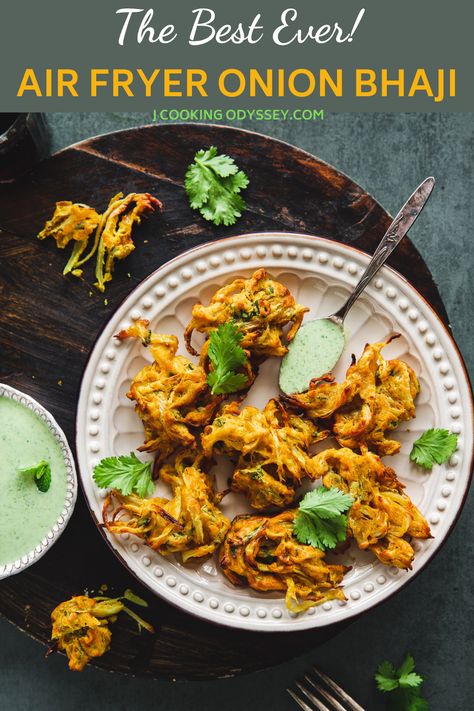 Air Fryer Onion Bhaji Healthy Onion Bhaji Recipe, Onion Bhaji Recipe Air Fryer, Air Fryer Onion Bhaji Recipe, Air Fryer Onion Bhaji, Onion Bhaji Recipe, Onion Bhaji Recipes, Air Fryer Recipes Indian, Onion Pakora, Onion Fritters