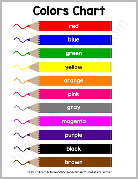 Here is our another version of colors and their names.Colors are important for kids because they can help them to learn about the world around them. The colors of the objects in the world can give clues to what they are and how they work. Colours For Preschoolers Learning, Learn Colours Preschool, Colours Chart For Kindergarten, Colour Names Charts, Colours Names Charts For Kids, English Basics For Kids, Colours Chart For Preschool, Colours For Preschool, Color Chart Preschool