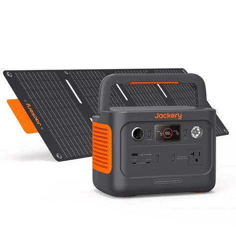 Jackery Solar Generator 300 Plus 40W combines Explorer 300 Plus Portable Power Station and SolarSaga 40 and is suitable for RV, camping, and other outdoor activities. The solar panels absorb the sun's energy to convert it into electricity, which is then stored in a portable power station. It can run most of your personal electrical appliances, including a laptop, drone, mini cooler, and digital cameras. The updated multifunctional outputs, including one pure sine wave AC outlet(300W), two 100W t Mini Solar Panel, Battery Generator, Mini Cooler, Camping Gadgets, Portable Power Station, Class 9, Charging Car, Solar Generator, Solar Charging