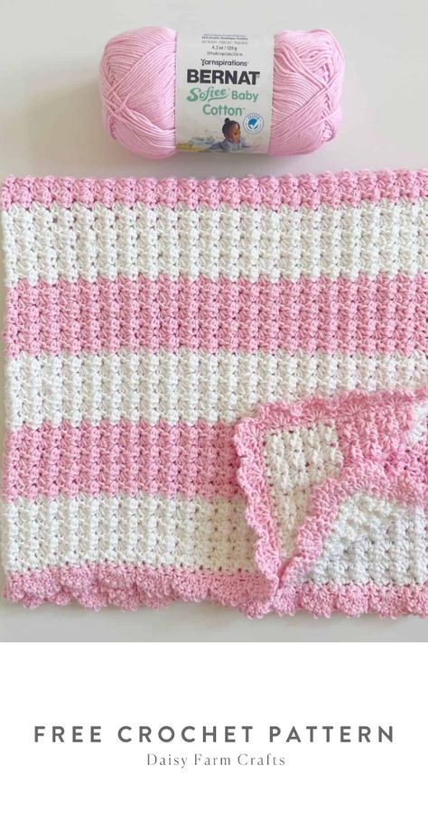 Free crochet pattern - Flamingo Stripes Baby Blanket by Daisy Farm Crafts. Free printable easy-to-follow pattern. Daisy Farm Crafts Crochet Blanket, Daisy Farms Crochet Patterns, Easy Crochet Baby Blanket Free Pattern, Amanda Crochets, 2024 Crochet, Crochet Flamingo, Baby Blanket Crochet Pattern Easy, Daisy Farm Crafts, Crochet Baby Projects