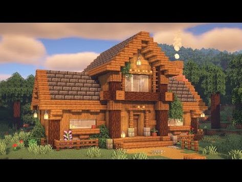 How to build a Large Spruce House in Minecraft | Spruce Mansion Tutorial - YouTube Cute 2 Story Minecraft House, Hill Minecraft House, Practical Minecraft House, Minecraft Houses 1.19, Cute Easy Starter Homes Minecraft, Basic Minecraft Survival House, Easy Starter House Minecraft, Minecraft House On Hill, Minecraft House Step By Step