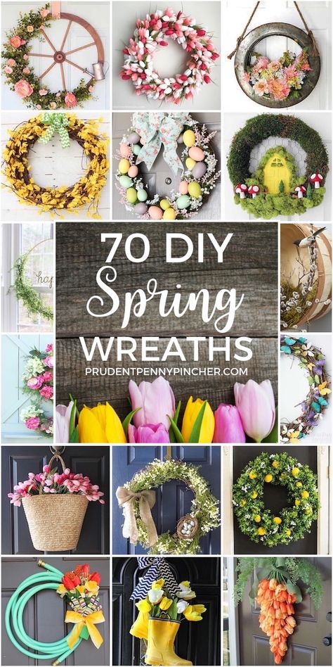 Brighten up your front door with these creative DIY spring wreaths. There are floral wreaths, colorful deco mesh wreaths, bunny wreaths and much more. #spring #easter #easterdecor #diy #crafts #eastercrafts #springdecor #wreaths Bunny Wreaths, Hydrangea Wreath Diy, Diy Floral Wreath, Diy Frühling, Spring Basket, Butterflies Wreath, Diy Spring Wreath, Floral Wreaths, Spring Wreaths