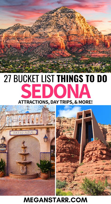 Sedona, Arizona is packed with must-do experiences! 🏞️ Hike the stunning Cathedral Rock, explore the vortexes at Bell Rock, or take a scenic drive along Oak Creek Canyon. Sedona is a magical destination filled with natural beauty and adventure! 🌄 Click to see my top things to do in Sedona, AZ for first-time visitors! Grand Canyon In February, Sedona Must See, Things To Do In Sedona Az, Things To Do At The Grand Canyon, Vortex Sedona Arizona, Sedona Must Do, Sedona In April, Sedona Vortex Spiritual, Sedona Arizona Things To Do In February