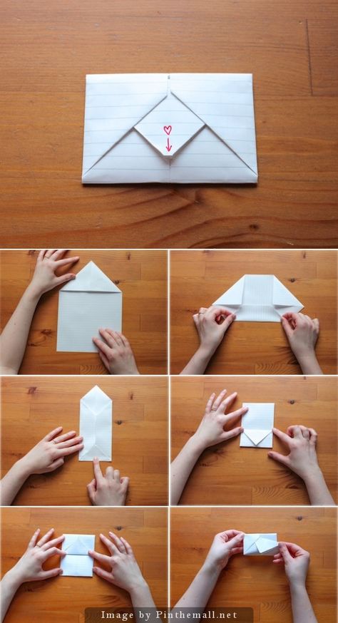 letter note 2 - created via http://pinthemall.net Letter Folding, Origami Envelope, Folding Origami, How To Fold Notes, Diy Envelope, Origami Instructions, Diy Origami, Paper Crafts Origami, Paper Crafts Diy Tutorials