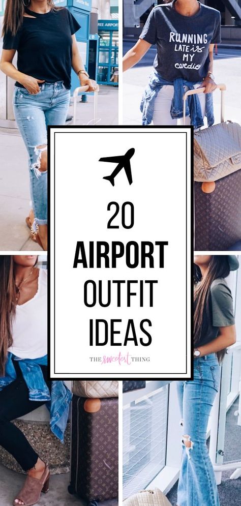 Travel Outfits Outfits For Plane Travel, Outfit For Traveling On Plane, What To Wear On A Plane, Summer Travel Outfit Women, Air Travel Outfits, Travel Outfits Summer, Travel Outfits Women, Airport Outfit Ideas, Emily Ann Gemma