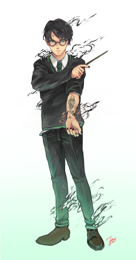 ArtStation - Slytherin Harry Potter ... Dark Harry, Harry Potter Oc, Arte Nerd, Harry Draco, Severus Rogue, Miguel Diaz, Harry Potter Slytherin, Slytherin Harry Potter, Images Harry Potter