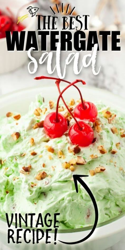 Watergate Salad Recipe, Dessert Salad Recipes, Pistachio Fluff, Watergate Salad, Pistachio Salad, Fluff Recipe, The Slow Roasted Italian, Pistachio Pudding, Crunchy Pecans