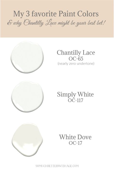 Chantilly Lace by Benjamin Moore - Why It Might Be The Perfect White Paint Color - So Much Better With Age Shaker Paint Colors, Chantilly Lace Bedroom Walls, Best White Paint For Kitchen Cabinets Benjamin Moore, Bm Chantilly Lace Cabinets, Chantilly Lace And White Dove, Chantilly Lace Benjamin Moore Bathroom, Simply White Benjamin Moore Kitchen, Benjamin Moore Chantilly Lace Cabinets, Simple White Benjamin Moore