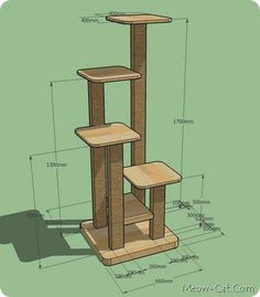 Cat Trees Homemade, Diy Cat Tower, Cat Tree Plans, Katt Diy, Katt Grejer, Cat Tree House, Diy Cat Tree, Tree Plan, Cat House Diy