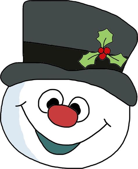 Snowman Clipart - Head Resembles Frosty the Snowman Simple Snowman Face, Snowman Faces Template Free Printable, Snowman Outline Free Printable, Snowman Faces Patterns Free Printable, Free Printable Snowman Faces, Snowman Faces To Paint On Wood, Snowman Pictures Image, Frosty The Snowman Crafts, Snowman Clipart Free